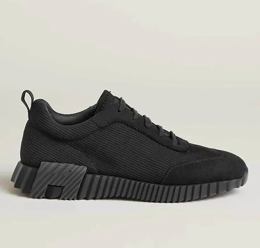Baskets montantes de marque H pour homme, style décontracté, en cuir et mesh, à lacets, style running.