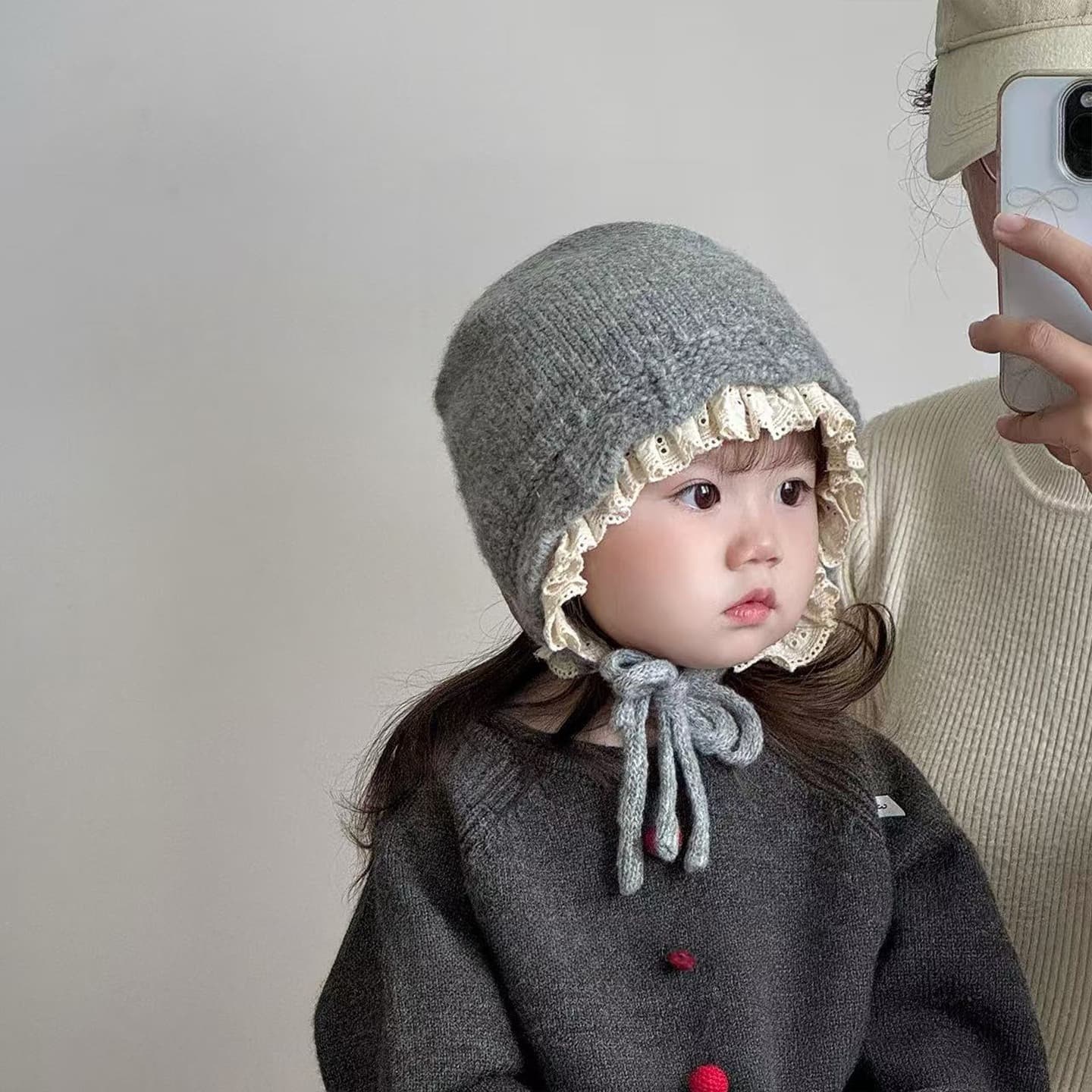 Lace Edge Princess Baby Hat Autumn And Winter New Girls Ear Protection Warm Windproof Wool Hat Lace Up