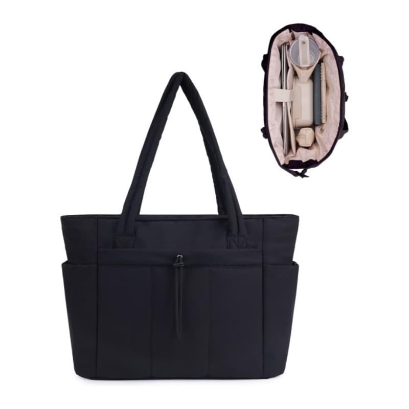 In Stock New Quilted Tote Large Capacity Women Laptop Ladies Handbag Lightweight Shoulder Bag
