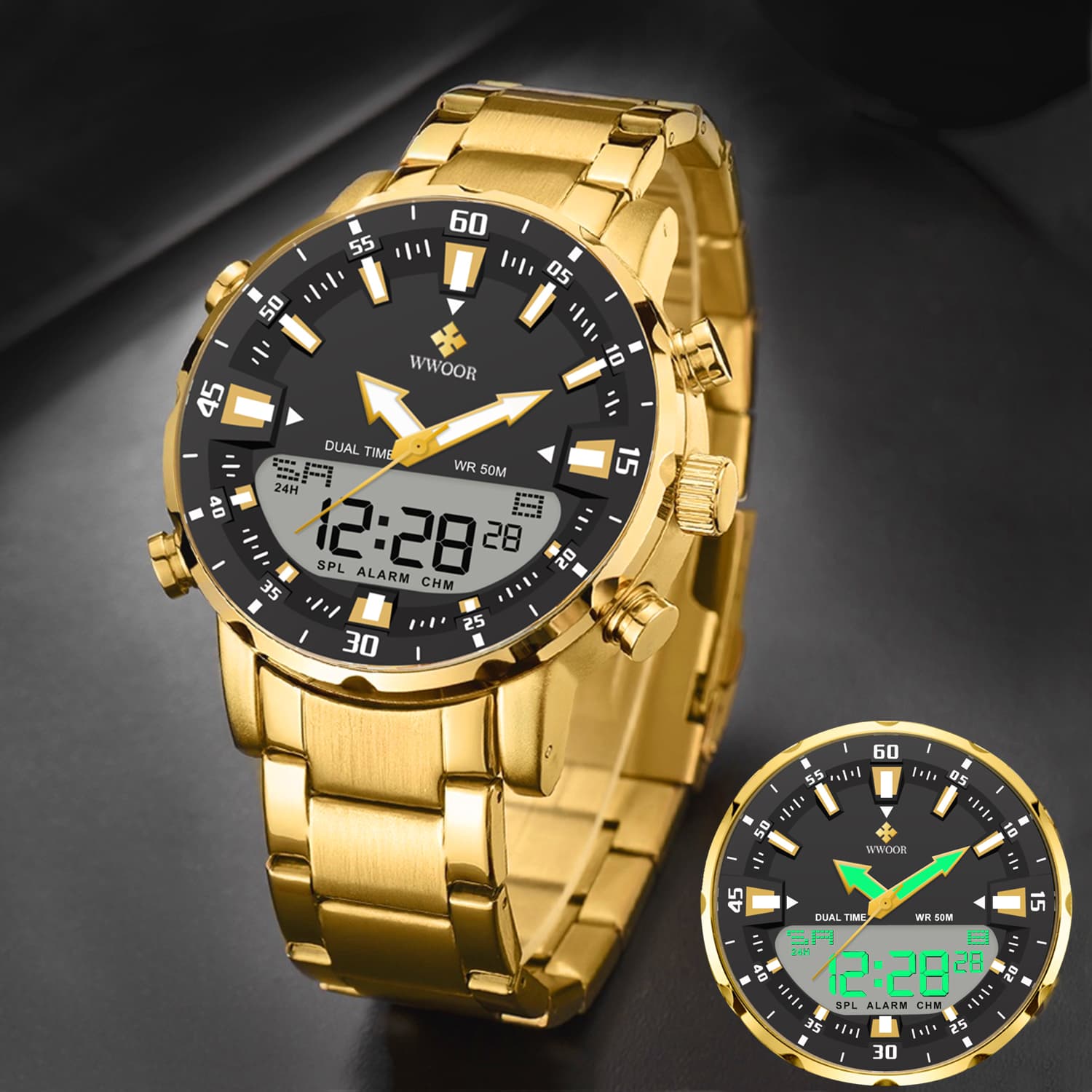 Luxury Digital Watch For Men Sports Big Watches LED Quartz Wristwatch Waterproof Male Clock Military Mens Watch