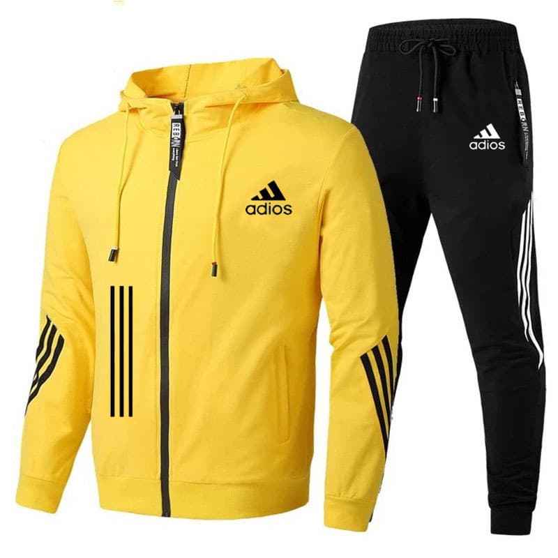 2022 nouveau costume à trois barres printemps et automne costume pour hommes pull décontracté à capuche pantalon ensemble deux pièces