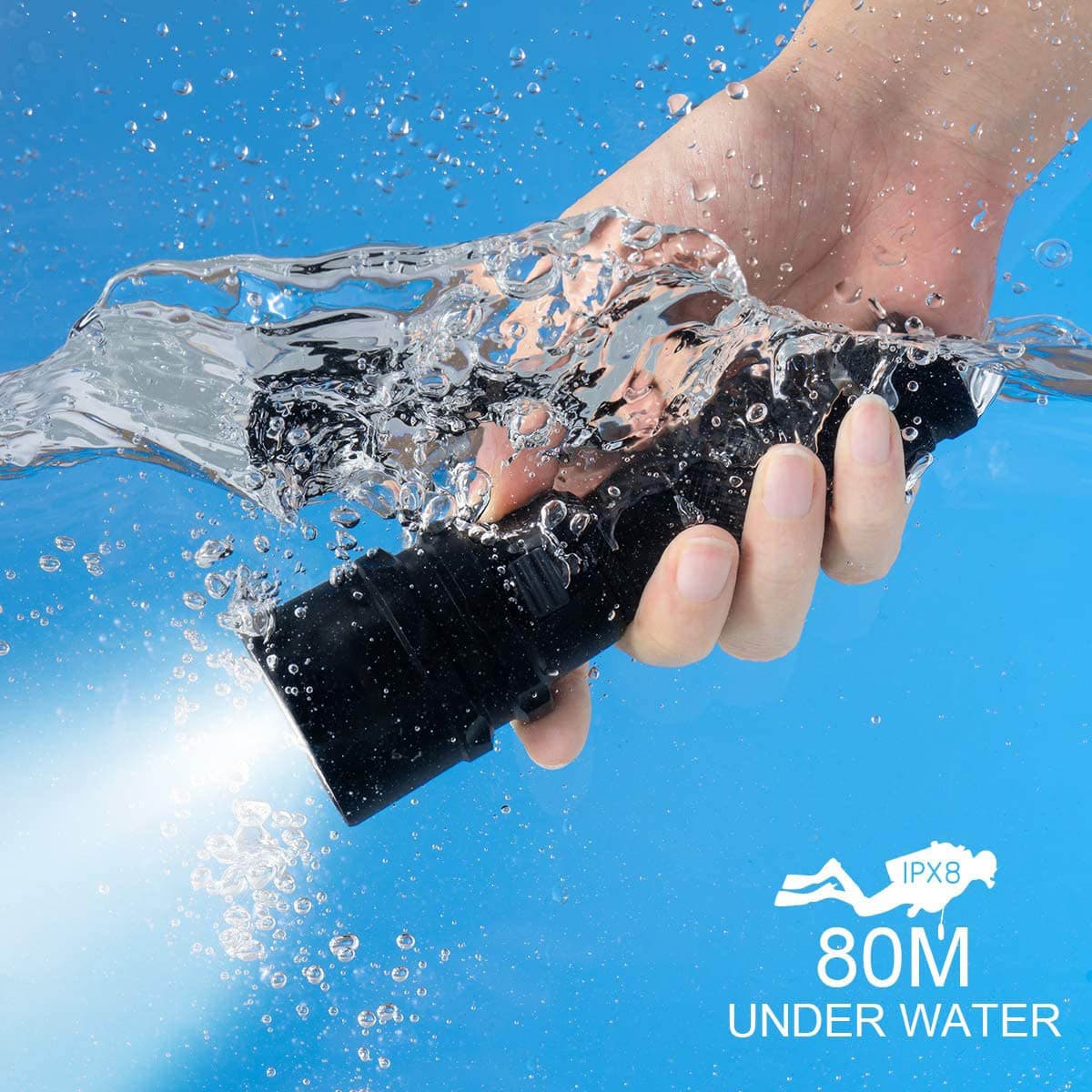 Professional Underwater Lighting Fill Light Magnetic Control Infinite Focus Strong Light Diving Flashlight High Power L2 High Brightness Flashlight