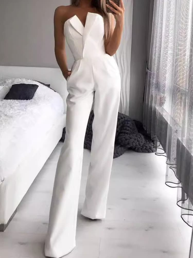K Chinese-style Long Dress; New Chinese-style Overalls; Side-slit Waist Overalls With A Dignified Temperament For Commuting