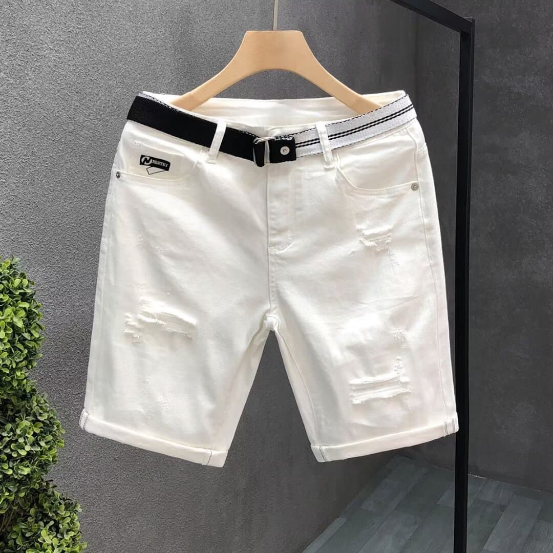 Men's Clothing Spliced Jeans Fashion Trend Men's Slightly Elastic Slim Fit Men's Jeans Multi-Color Spliced Black