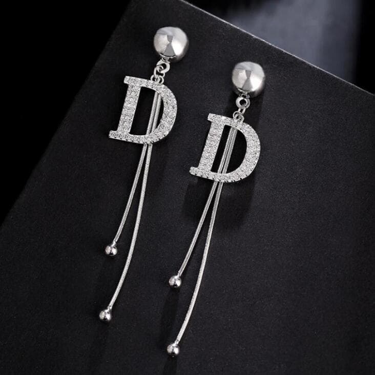 Boucles d'oreilles à aiguilles en argent, longues, simples, à la mode, polyvalentes, personnalité coréenne, tempérament, élégantes