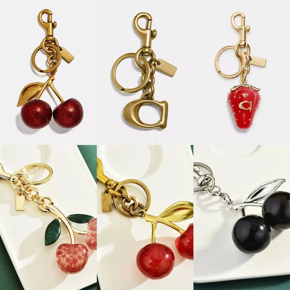 Cherry Keychain Accessories Bag Cherry Chain Designer Keychain Jewelry Handbags Women's Exquisite Charm Keyring