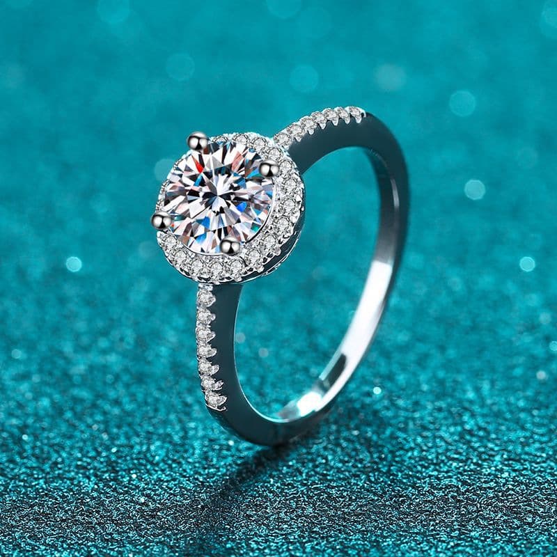 New Deyi Silver Edge Micro-inlaid Ring Moissanite Ring Women's Ring Merchants Direct Selling Low-key Fashion European and American Style
