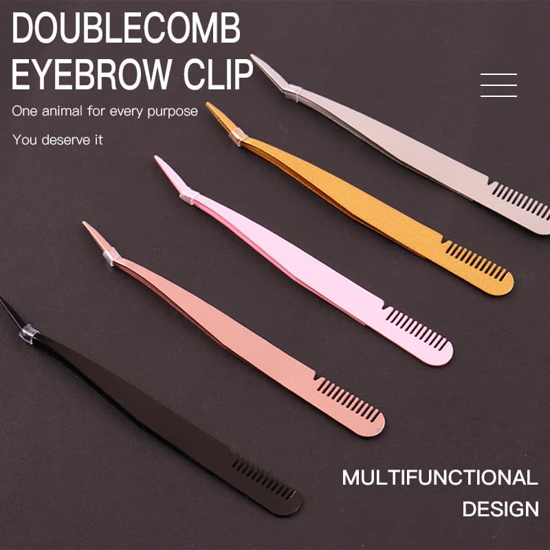 Colorful Pointed Curved Macaron Pink Eyelash Curler Handmade Journal Stainless Steel Tweezers