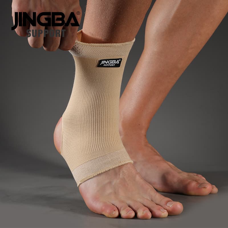 ​​JINGBA Ankle Support Brace For Basketball, Running, Soccer, Martial Arts, Tennis - Lightweight & Breathable Nylon Sports Protector (M/L/XL, Khaki)​