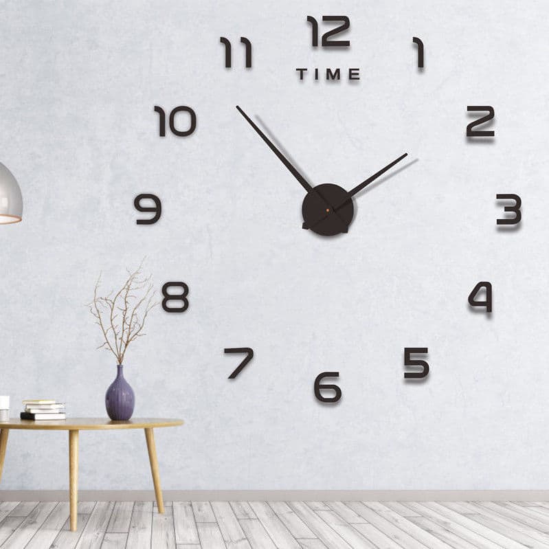 Glow In The Dark Wall Clock, Modern Silent Non-Ticking DIY Peel & Stick Wall Clock For Living Room, Bedroom, Office, Kitchen