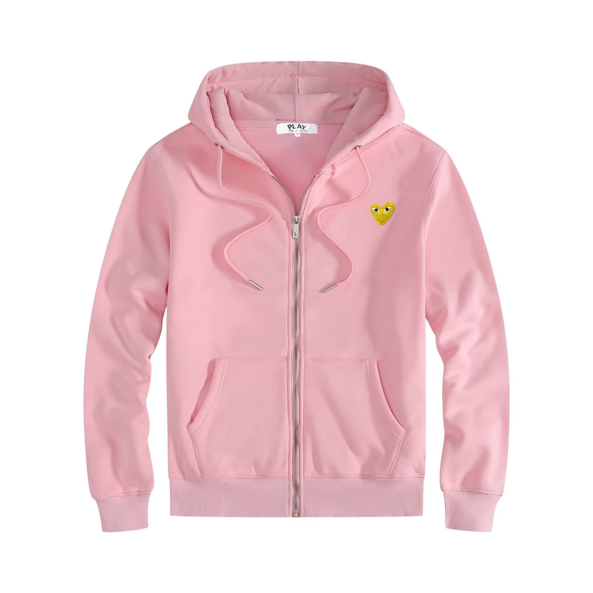 Sweat-shirt à capuche doublé polaire PLAY avec fermeture éclair et cœur brodé, ample, grande taille, unisexe, pour couple