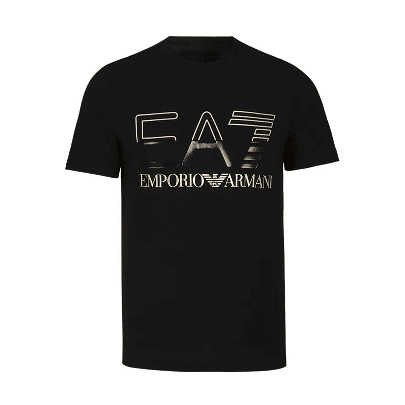EA7-New coton mode sens impression à manches courtes T-shirt hommes été marée ample cent hauts 100% coton