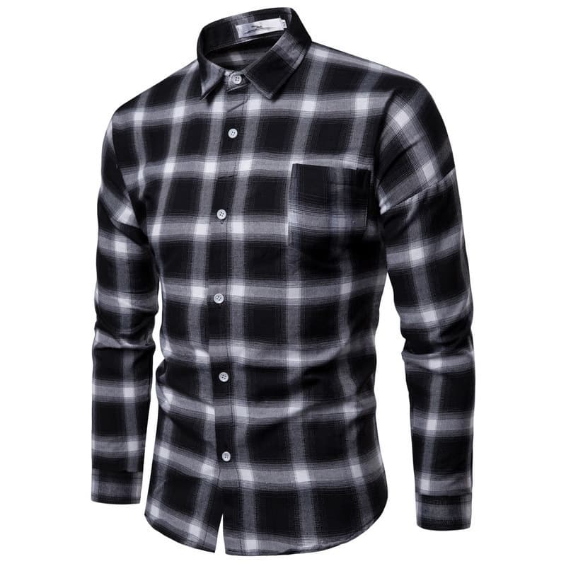 Men's Clothing Men's Spring And Autumn New Style Trendy Long Sleeved Plaid Shirt Men's Shirt
