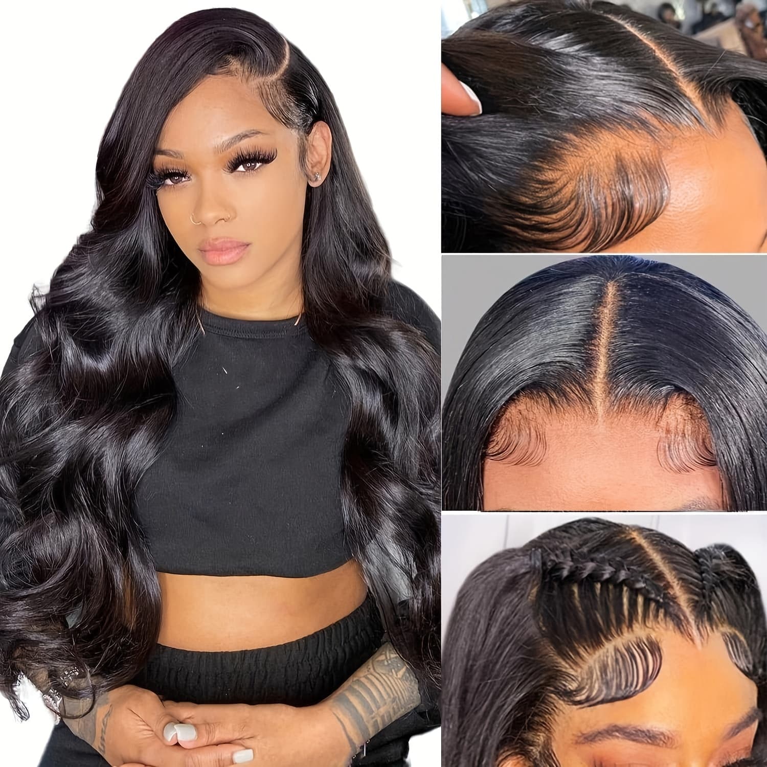 180% Density 4x4 Lace Front Human Hair Wig Body Wave Lace Front Wigs Human Hair Pre-cut Wear And Go Glueless HD Lace Closure Wigs Human Hair For Women