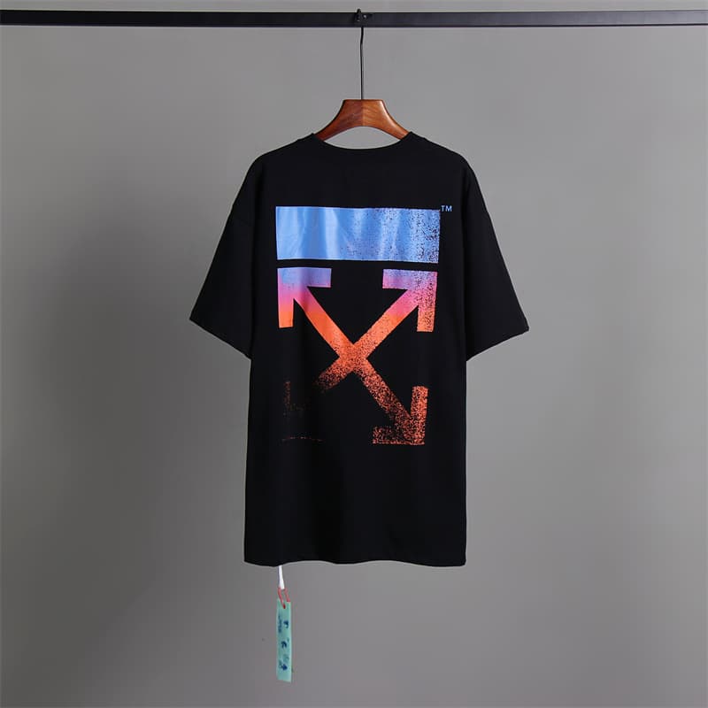 L'expérience de longue date de l'utilisation du ruban adhésif OFF avec impression de flèche OW T-shirt à manches courtes pour homme, coupe ample,