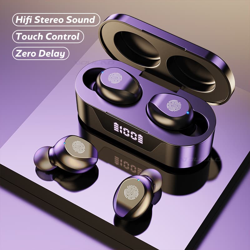 Wireless Bluetooth headset touch control headset stereo sports waterproof Bluetooth 5.1 headset with microphone headset