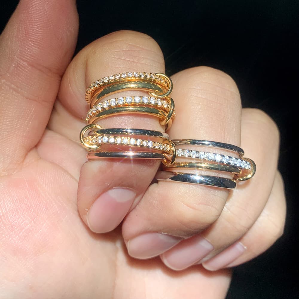 Ins Popular New Gold 4 Ring Zircon Ring Niche High End Ladies Ring