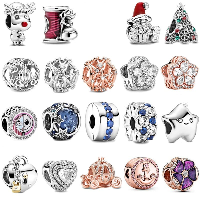 1 Piece Sterling Silver Zircon Round Star Flower Jewelry Accessories