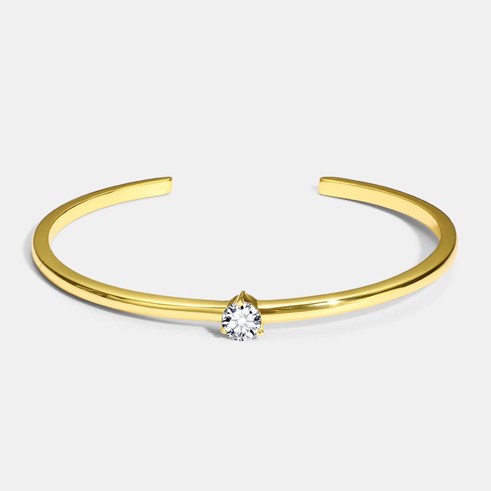 Four Claw Zircon Bracelet Temperament Versatile Diamond K Gold Open Bracelet Watch Accessories