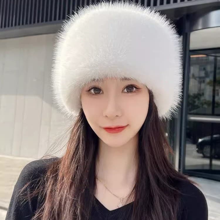 New Winter Fox Fur Plush Bucket Thickened Warm Ear Protection Fairy Hat