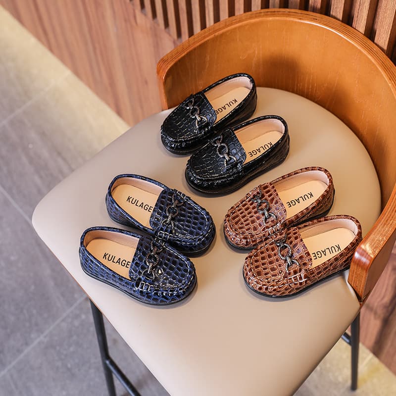 British Style Children's Toe Shoes Slip On Shoes For Boys Retro Small And Medium Sized Children's Dress Shoes Slip On Loafers Children's Shoes