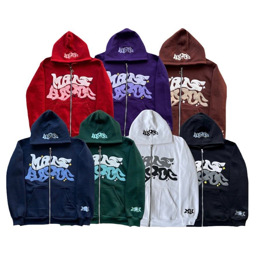 Men's Clothing Street Fashion Y2K Gothic Punk Hip Hop Fashion Zipper Sweater Jacket