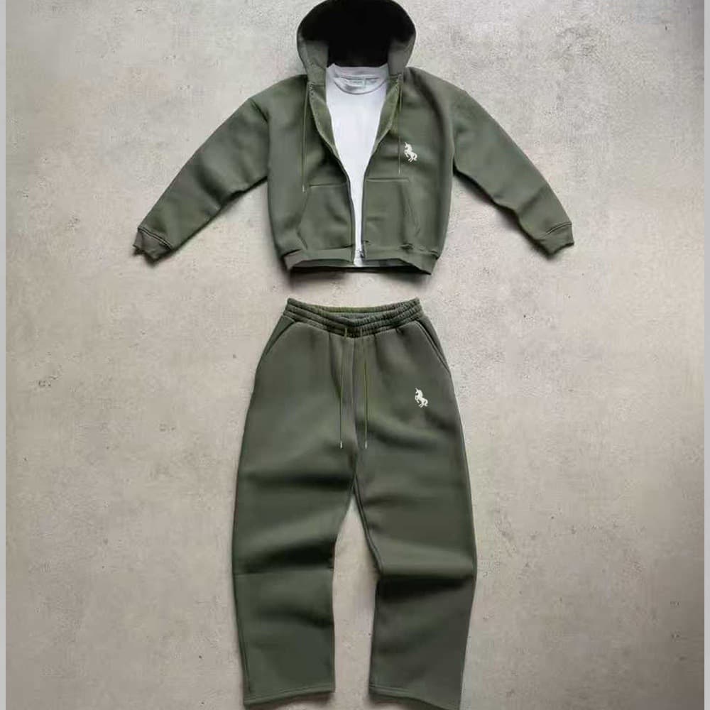 Ensemble deux pièces pour homme, style Y2K, pantalon large, sweat-shirt à capuche, coupe ample et tendance, brodé, idéal pour le printemps et l'a