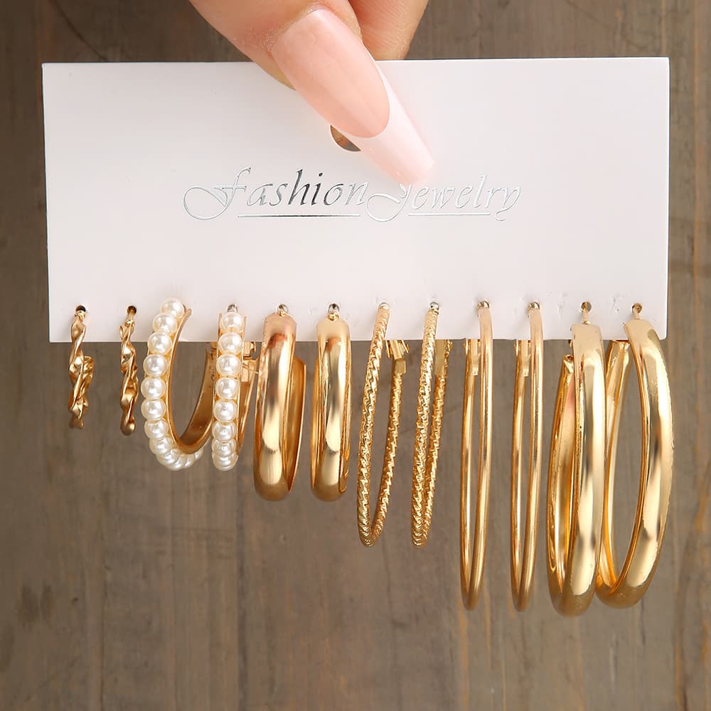 Lot de 11 boucles d'oreilles en perles torsadées en forme de cœur pour femmes, très tendance