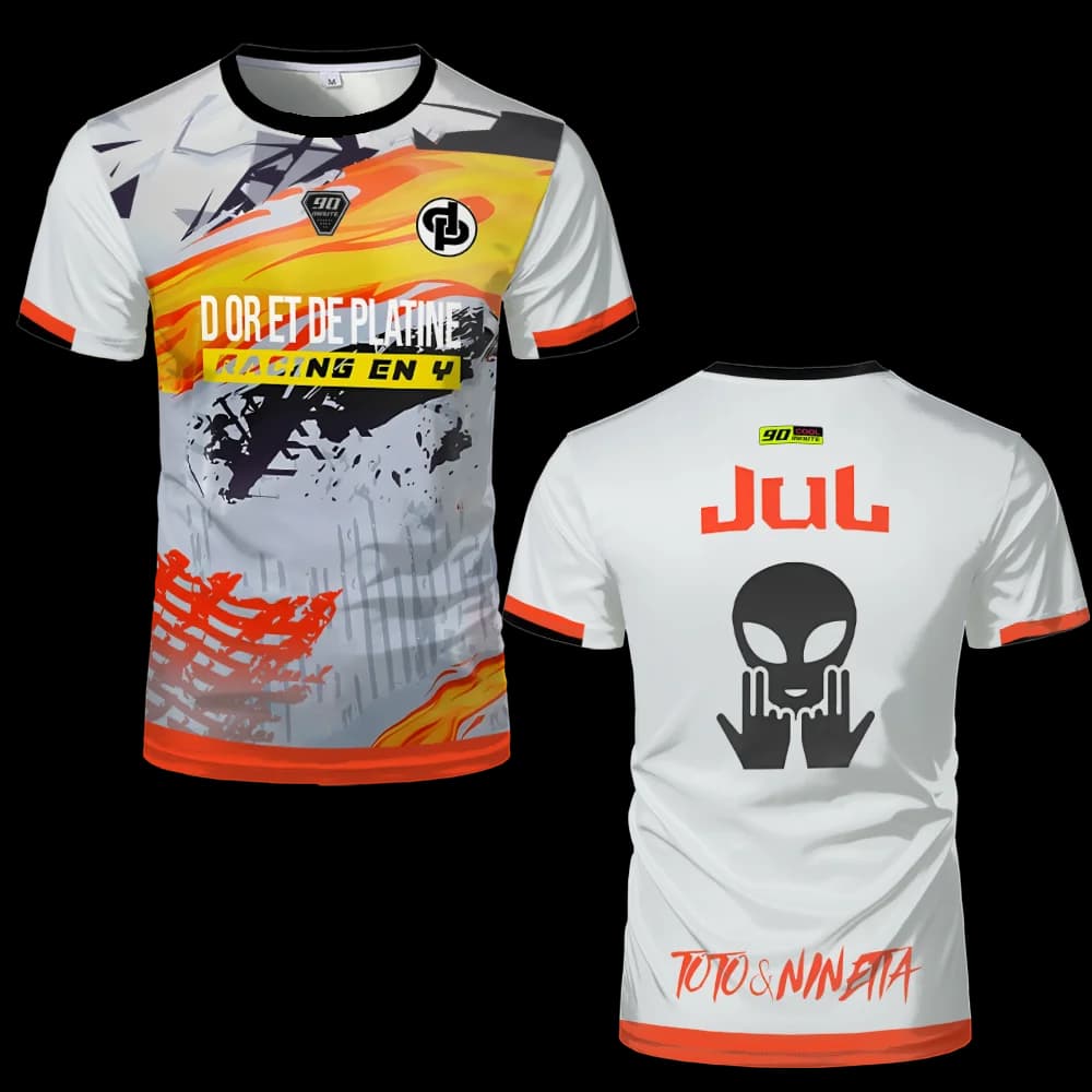 90-minute Series MM9 Football JUL Jerseys 3D Printing Sports Quick-drying Breathable Men's T-shirts Outdoor Street Team Training Short-sleeved Summer
