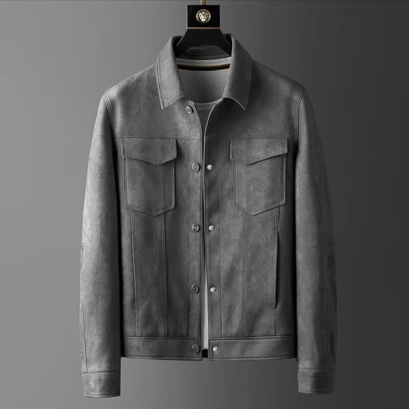 Deer skin velvet men's coat autumn and winter new popular trend brand men's leather jacket winter workwear jacket