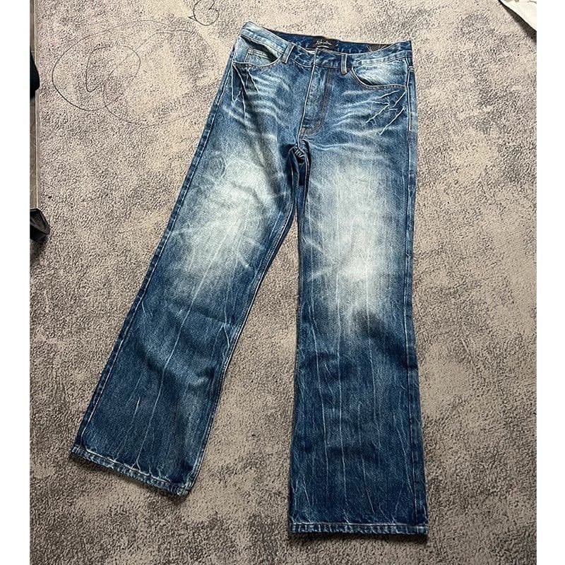Men's Clothing Straight-leg, Loose, Wide-leg, American Vibe, Flared Jeans, Trendy Fashion Trousers