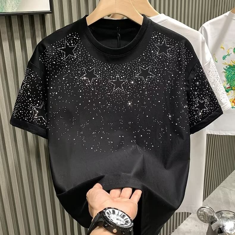 Men's Clothing 2026 Personality Design Fashion Lips Letter Print Short Sleeve T Shirt