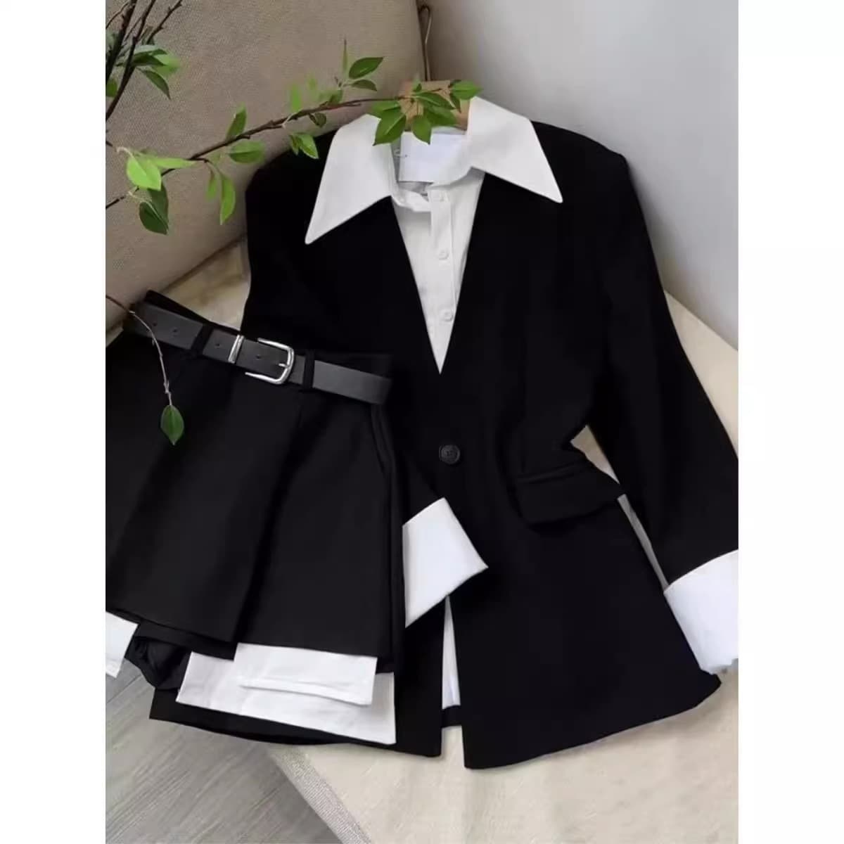 Women's Clothing New Version Fashion Casual Two Piece Suit High End Short Skirt Two Piece Suit