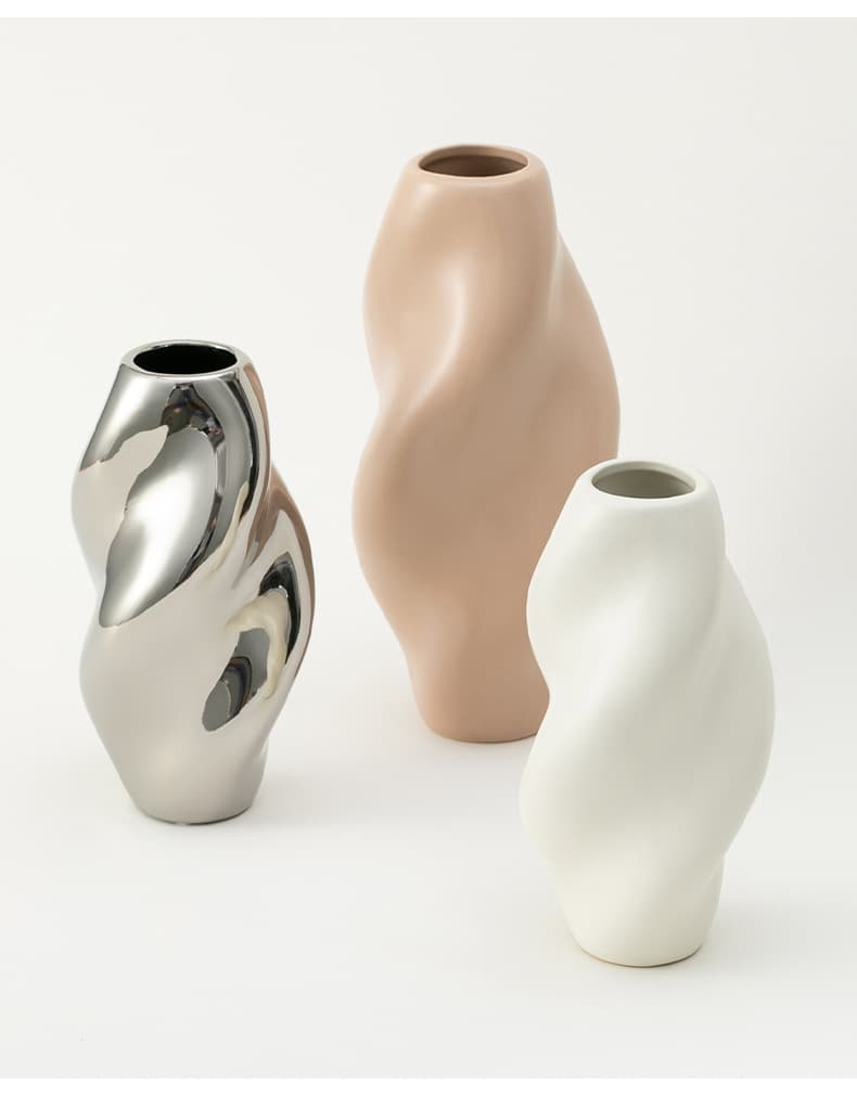 BAIJIAYUE Matte Ceramic Vase Decoration Nordic Creative Model Room Living Room Home Crafts