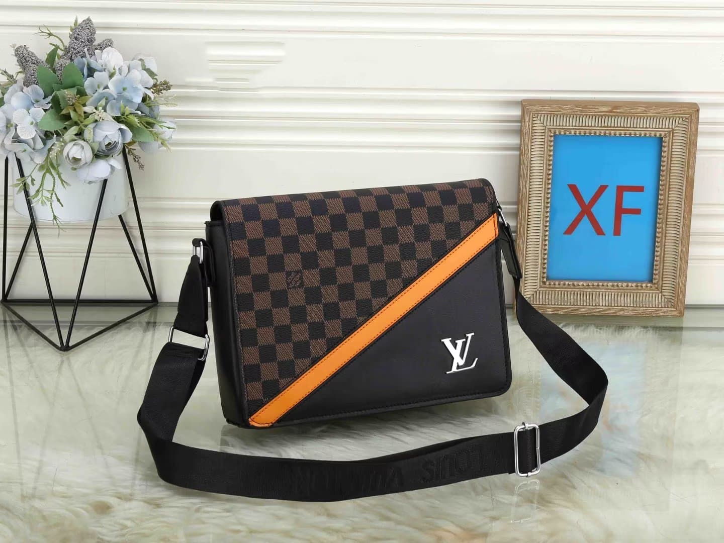 Sac à bandoulière rayé de luxe pour hommes, porte-documents, nouvelle mode 2024