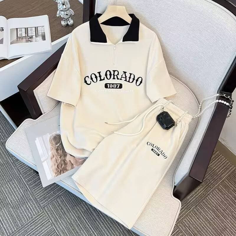 Women's Clothing summer casual design niche short sleeved shorts two piece suit