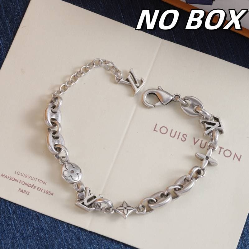 Bracelet à maillons pour homme, design tendance, simple, motif fleur et lettre, personnalisable et polyvalent