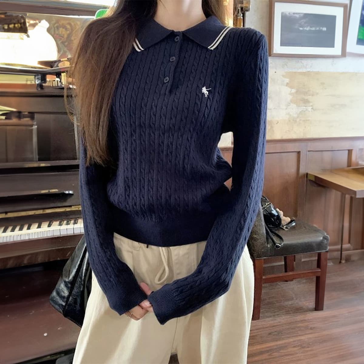 Women's Clothing Autumn And Winter New Fashion Round Neck Contrast Color Stitching Long Sleeve Loose Striped Knitted Sweater For Women