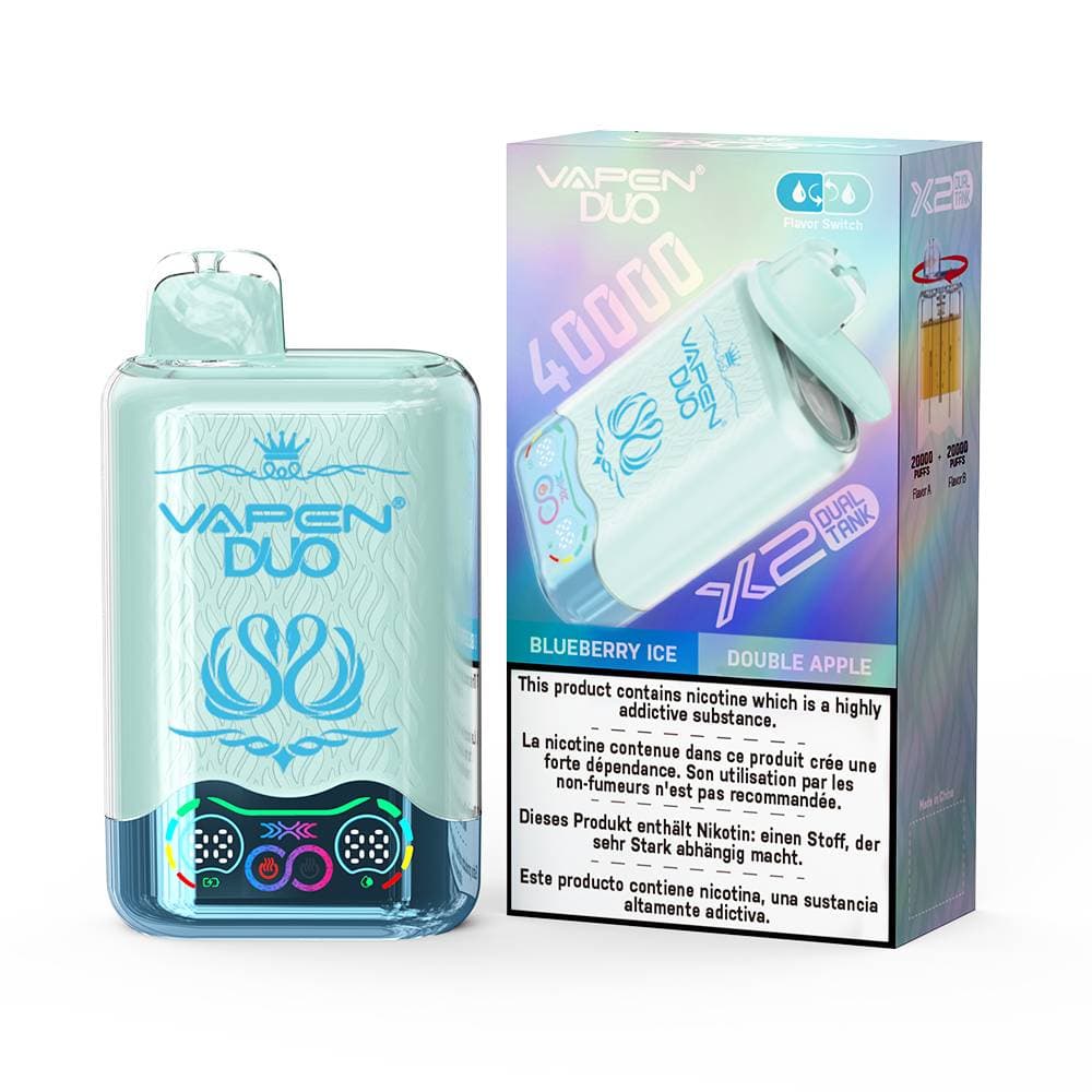1 Vapen Duo 2 en 1, double réservoir, 40 000 bouffées, jetable, saveur citron vert Razz, chicha électronique Big Puff 50 000 bouffées, Nikotins