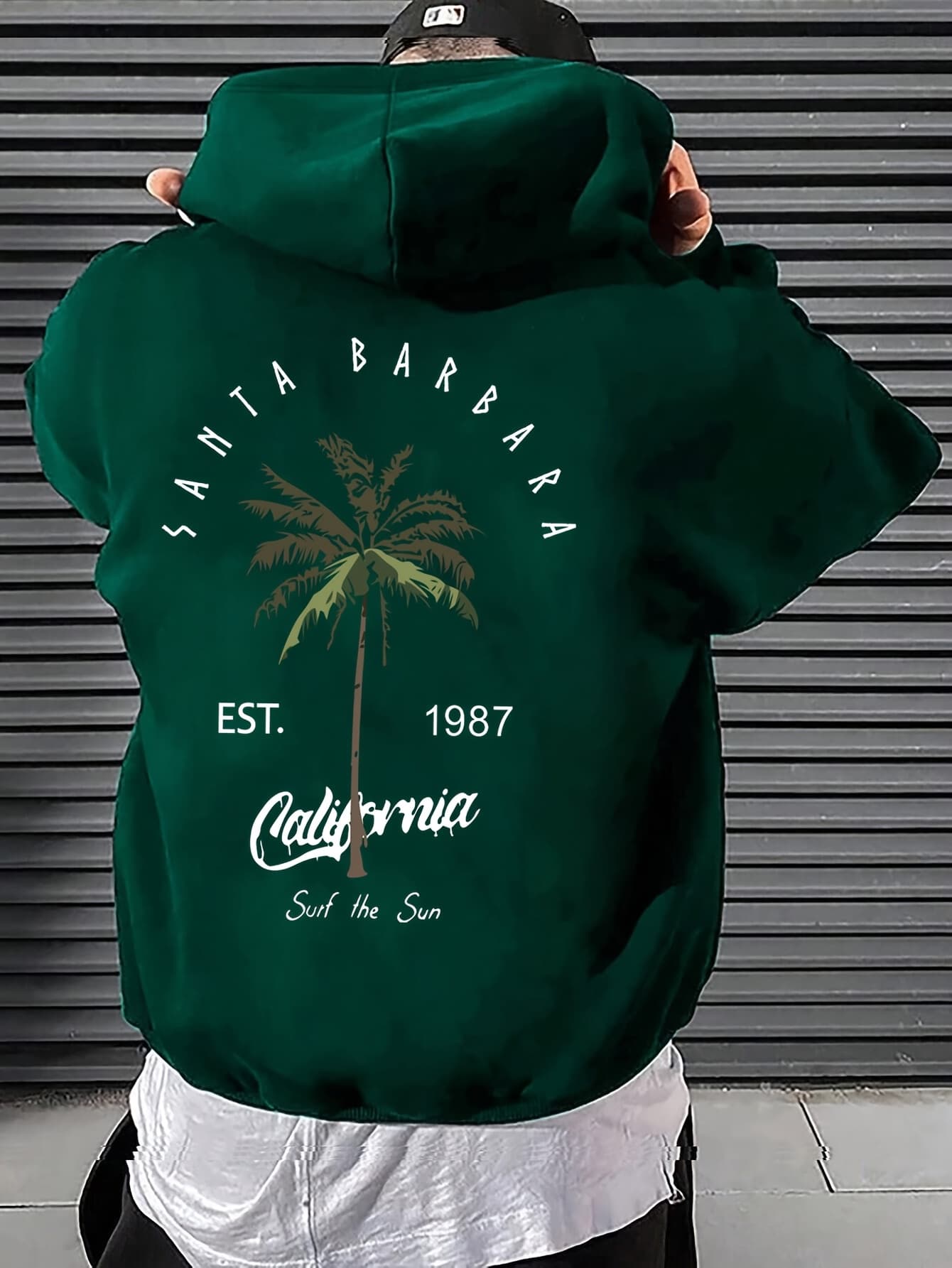 Men's Autumn And Winter Casual Fashionable Loose Hoodie Tree Print Long Sleeved Warm Pullover Sweater