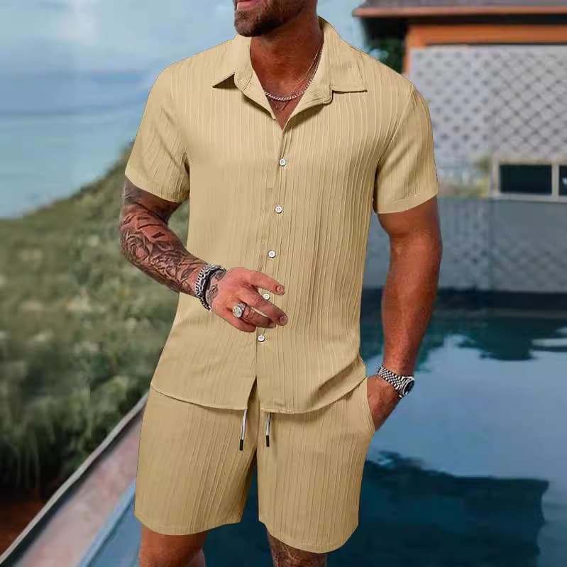 Men's Clothing Polo Casual Loose Short-sleeved Shorts Sports Suit
