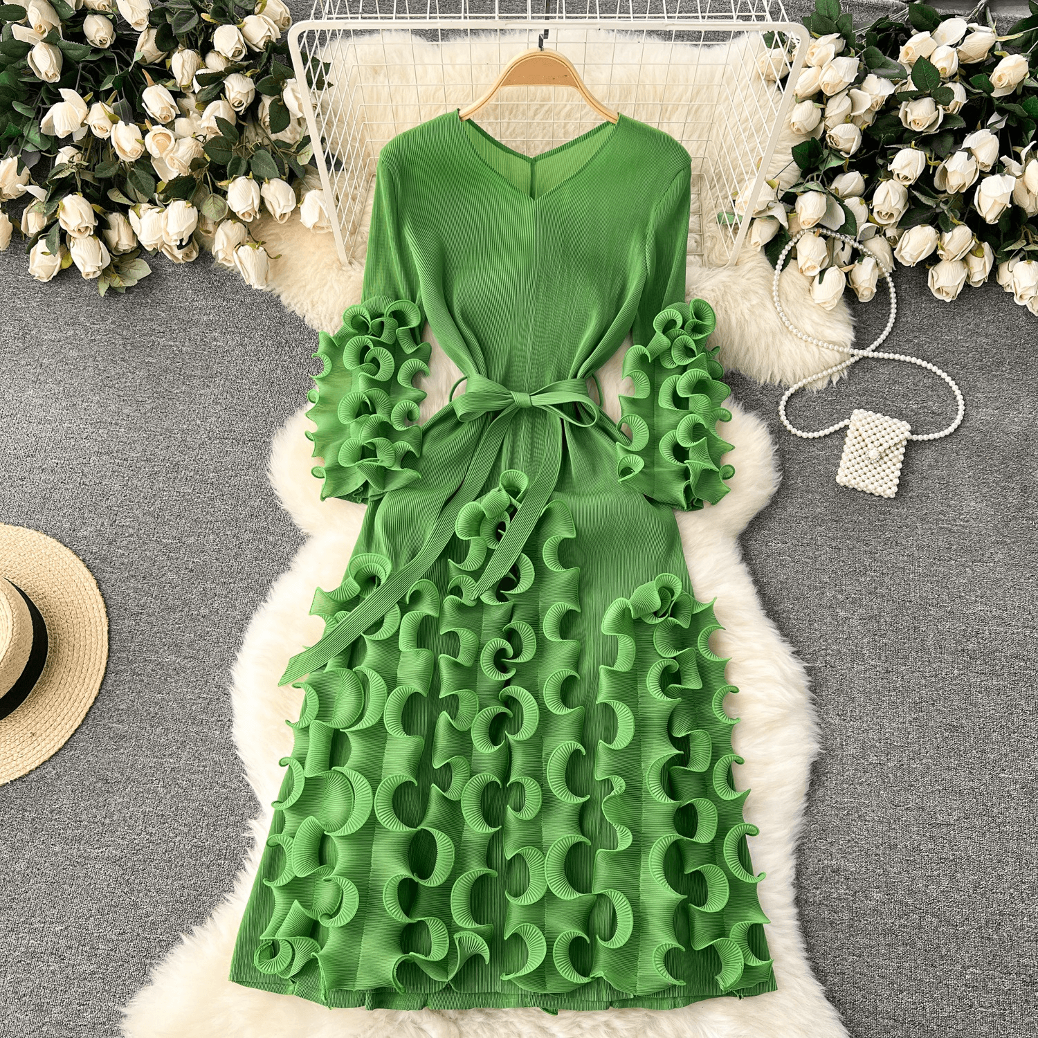 Women's Clothing High End Dress For Women With Three Dimensional Ruffle Design, Niche High End Exquisite Temperament, Super Fairy Long Skirt