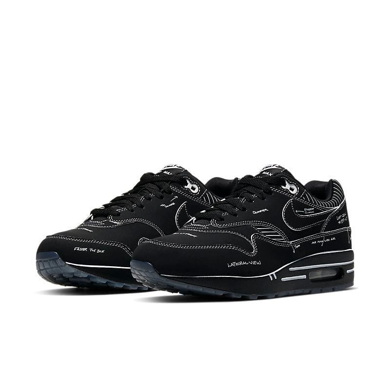Baskets Air MaxS 1 87 Designer, chaussures de running pour hommes et femmes, bleu universitaire, pack City, Parra Live Together, bleu marine nuit, ro