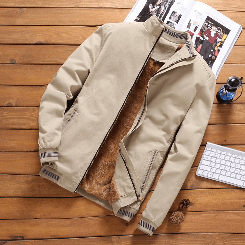 Men's jacket Casual loose men's jacket with fleece and thickening