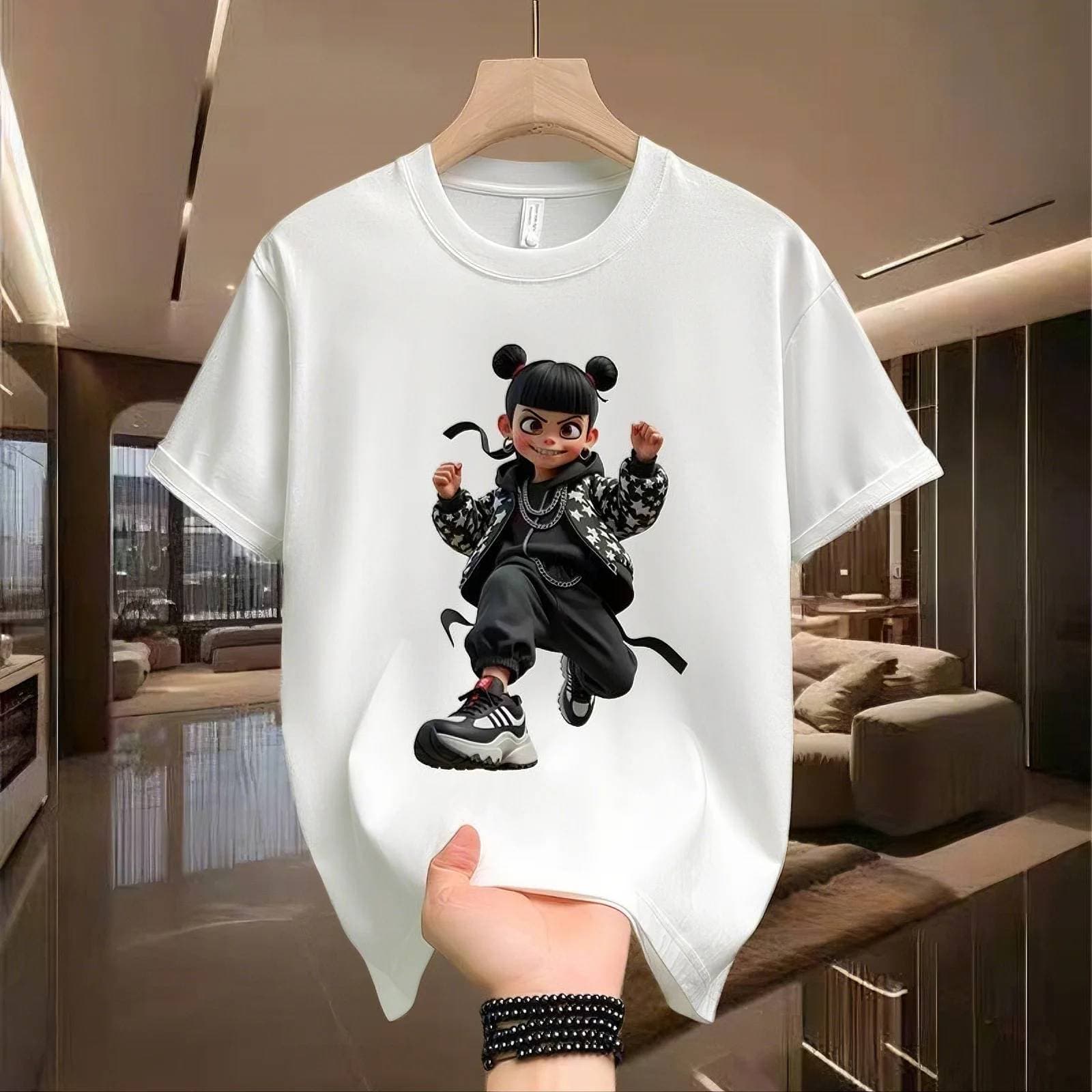Nezha Graphic Summer Cotton TShirt Round Neck Pullover 100%Cotton