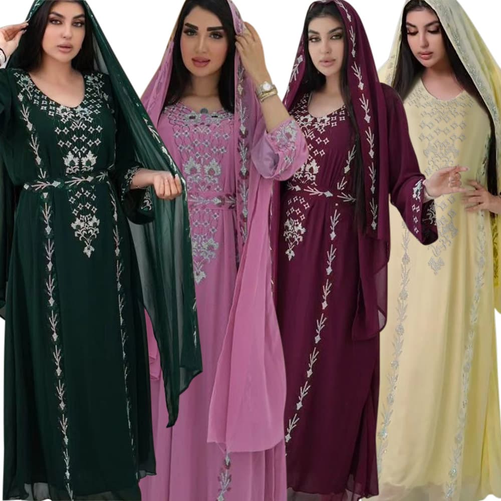Women's Clothing Middle East new robe hot diamond style home outing dress