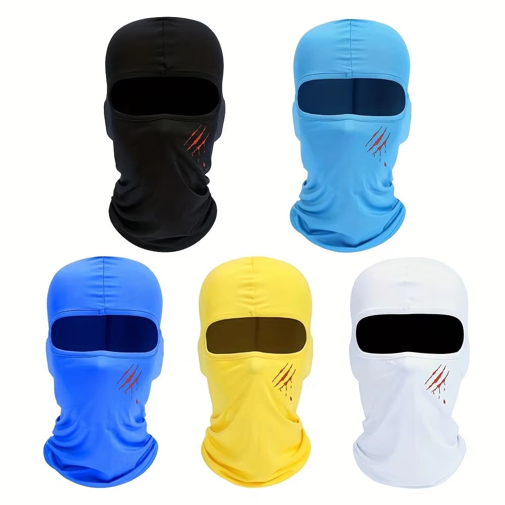 Breathable Balaclava Face Mask For Outdoor Activities - Lightweight Polyester, UV Protection, Unisex Fit - Black/White/Yellow/Rose/Blue​