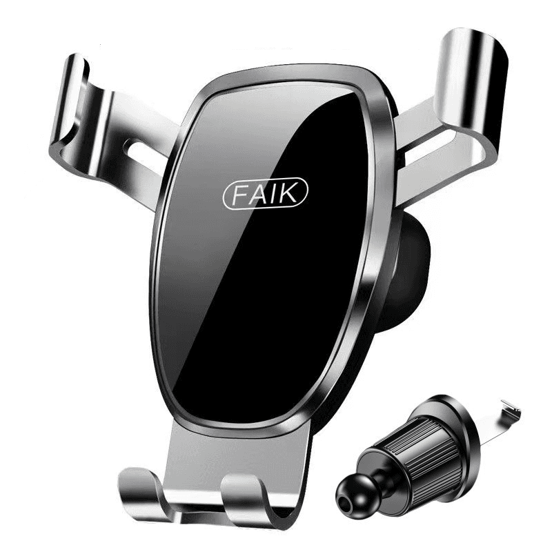 360° Auto Car Phone Mount, Gravity-Activated Vent Clip Holder, Universal Anti-Slip Dashboard Stand With Mirror/Matte Finish (Black/Silver)​