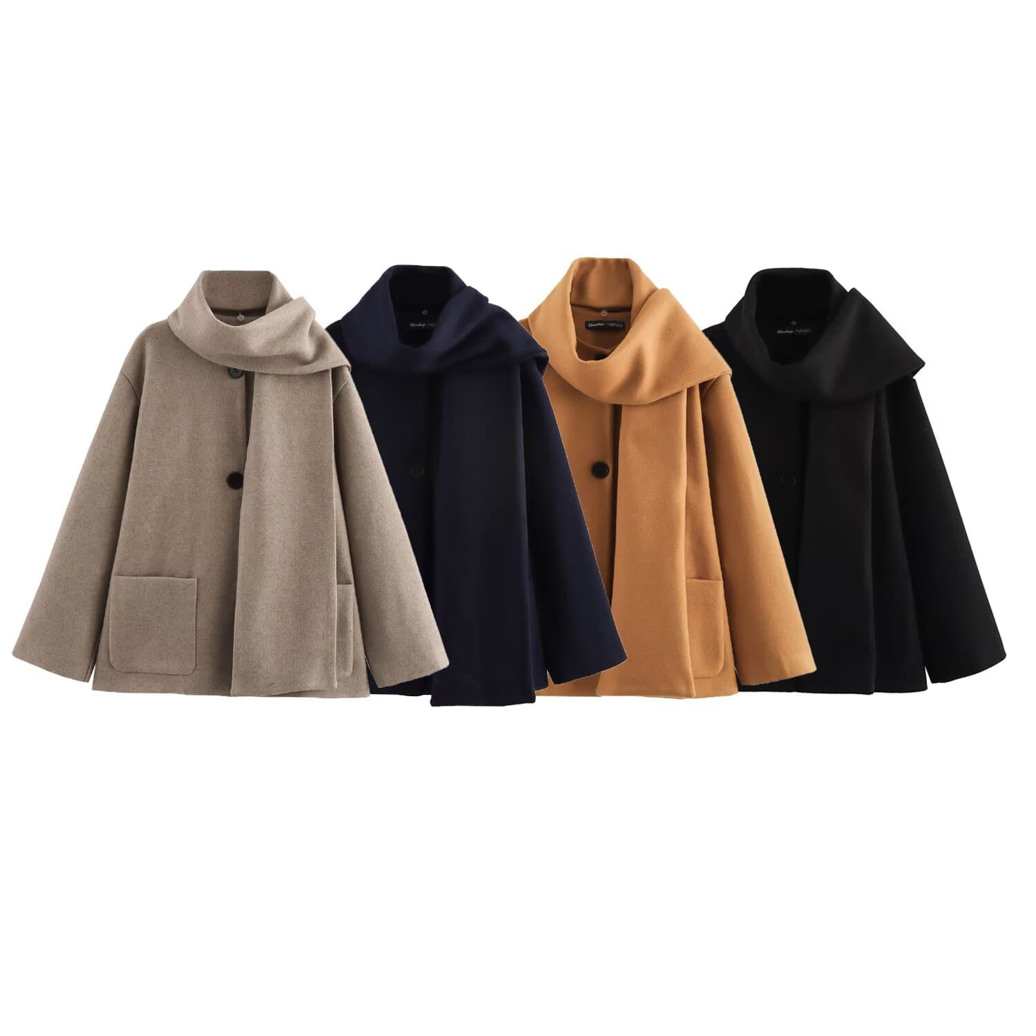 ​​Trendy Notched Collar Wool Coat – Women’s Street Style Winter Jacket, Oversized Lapel Coat For Fall & Winter Fashion​​