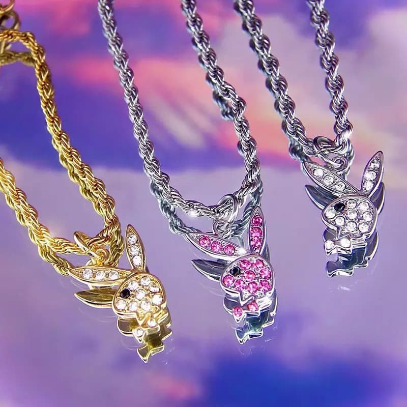 ins cross-border new stainless steel rabbit Hip-hop necklace European and American fashion personality Hip-hop rabbit necklace